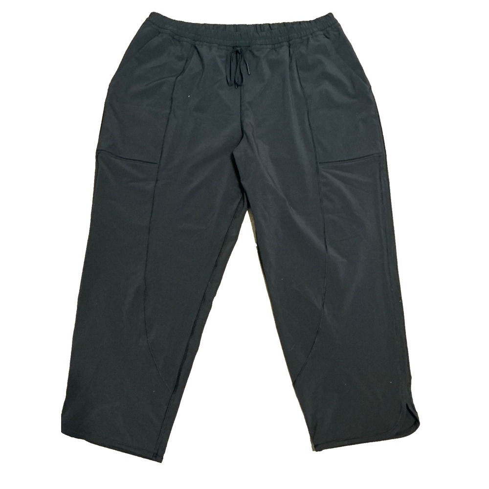 Lululemon Refreshed Routine Capri Joggers Woman 12 Black High Rise Drawstring